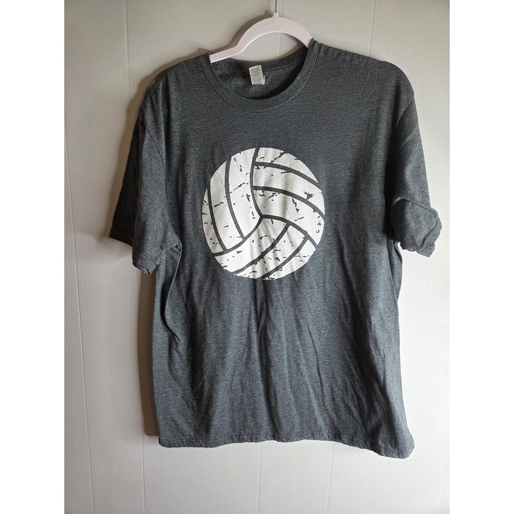 Gildan Softstyle Volleyball Graphic Tee Heather Grey XL Dean Clothing Co Mens